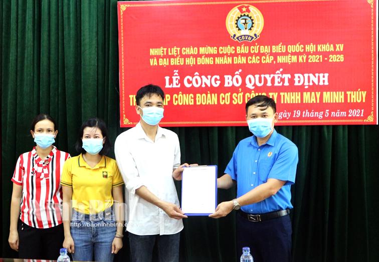 Nỗ lực thành lập tổ chức công đoàn trong doanh nghiệp