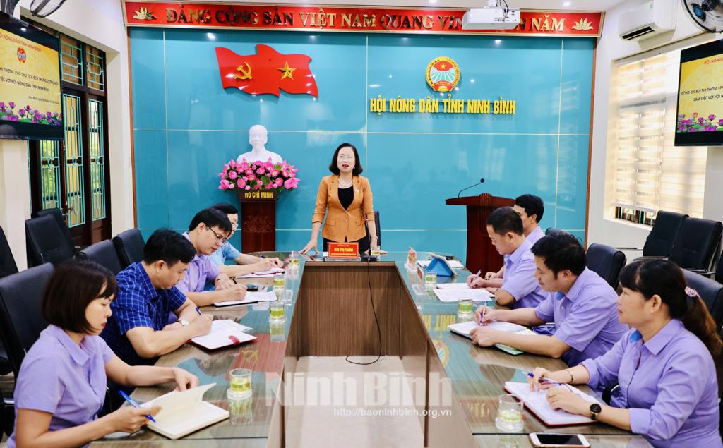 Đoàn công tác của Trung ương Hội Nông dân Việt Nam làm việc với Hội Nông dân tỉnh