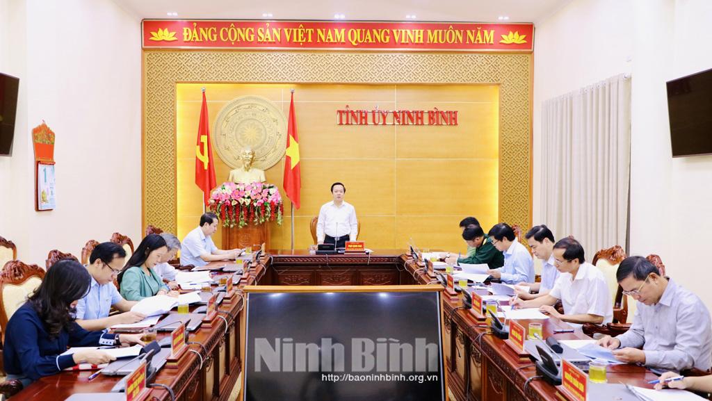 Thường trực Tỉnh ủy giao ban công tác tháng 10
