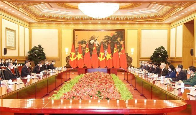 Tổng Bí thư Nguyễn Phú Trọng hội đàm với Tổng Bí thư, Chủ tịch nước CHND Trung Hoa Tập Cận Bình