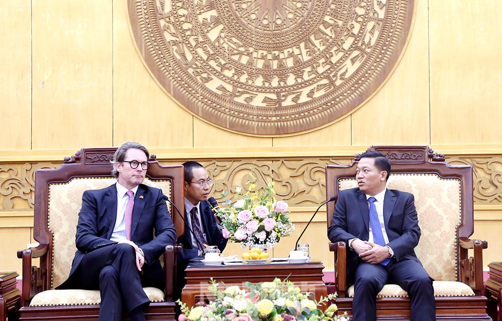 Lãnh đạo tỉnh tiếp và làm việc với Đoàn các nhà đầu tư Đức