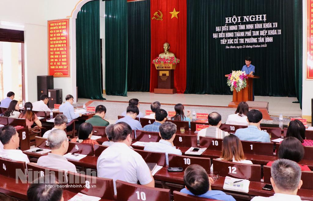 Đại biểu HĐND tỉnh tiếp xúc cử tri tại thành phố Tam Điệp, huyện Gia Viễn