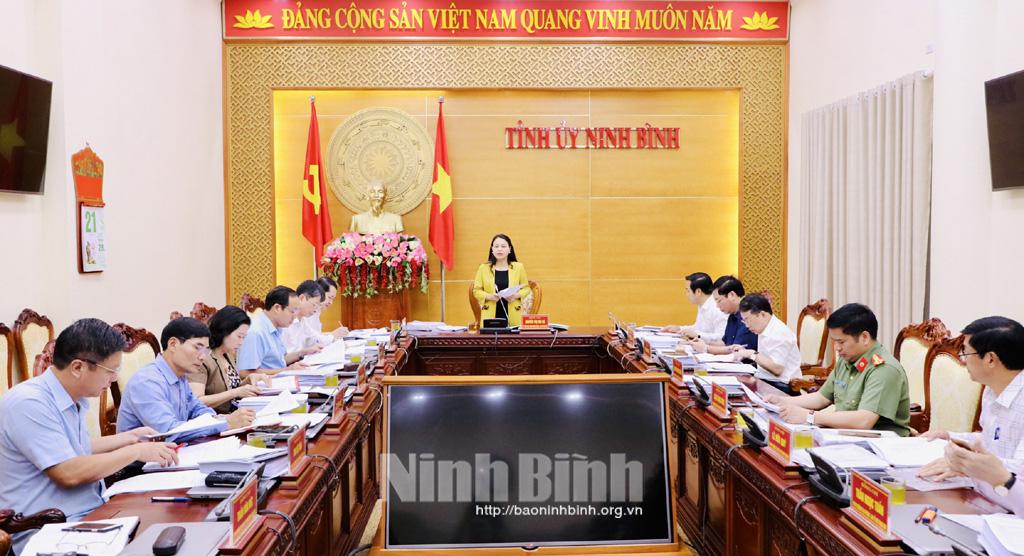 Ban Thường vụ Tỉnh ủy cho ý kiến vào các nội dung quan trọng