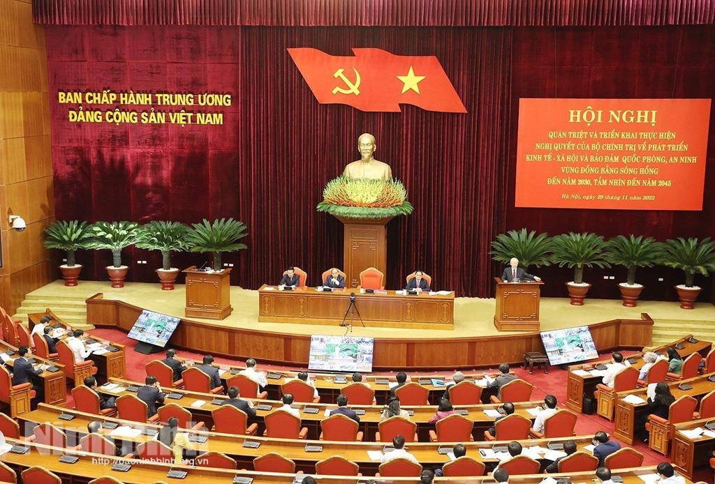 Hội nghị toàn quốc quán triệt, triển khai Nghị quyết số 30-NQ/TW của Bộ Chính trị về phát triển vùng đồng bằng sông Hồng