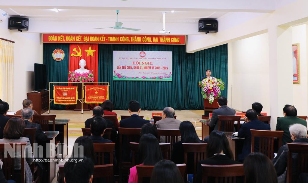Ủy ban MTTQ Việt Nam tỉnh tổ chức hội nghị lần thứ chín