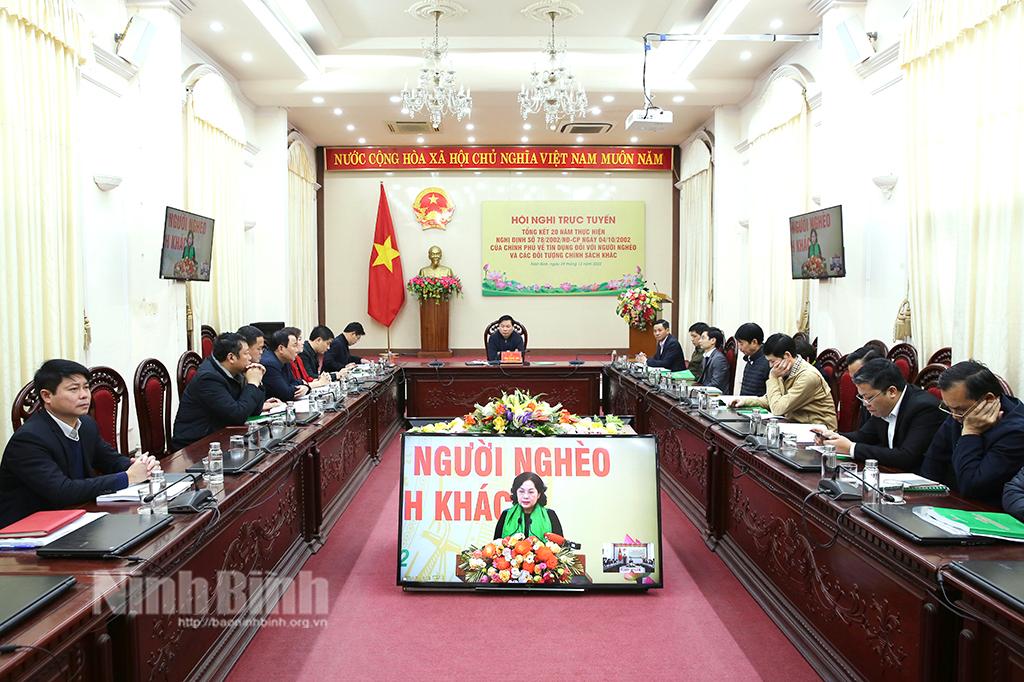 Hội nghị trực tuyến tổng kết 20 năm thực hiện Nghị định số 78 của Chính phủ về tín dụng chính sách