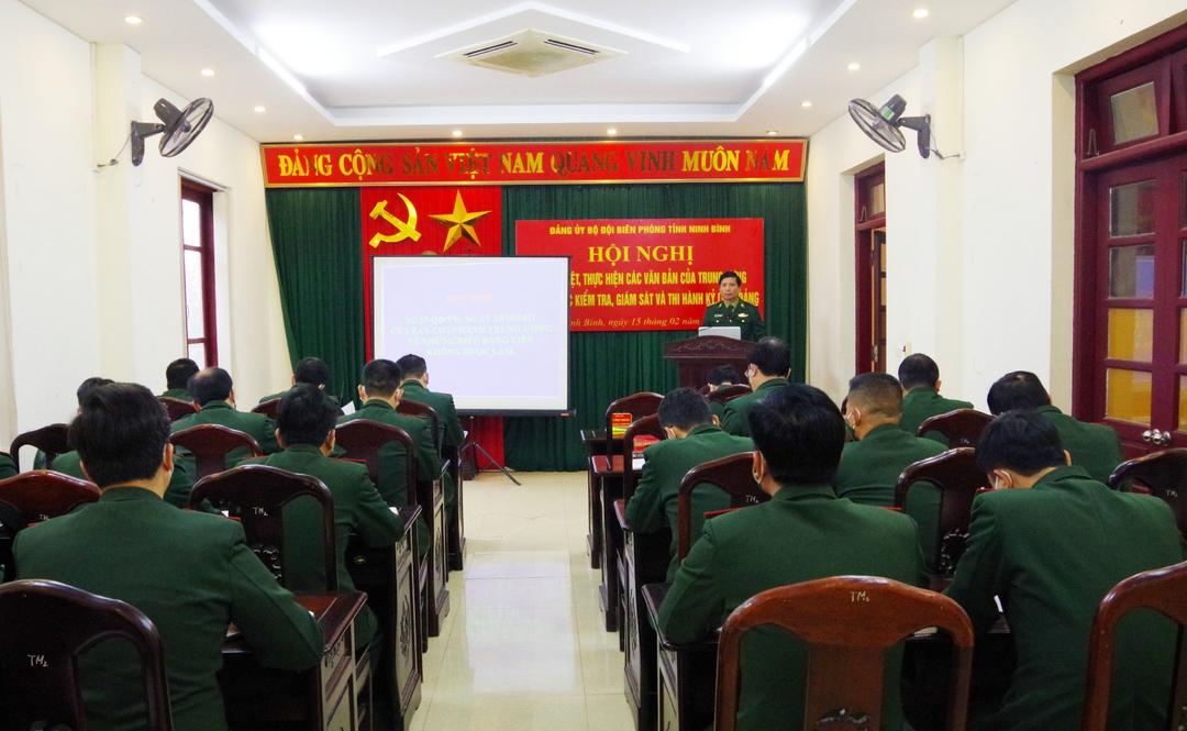 Đảng ủy Bộ đội Biên phòng tỉnh quán triệt các văn bản của Trung ương về công tác kiểm tra, giám sát