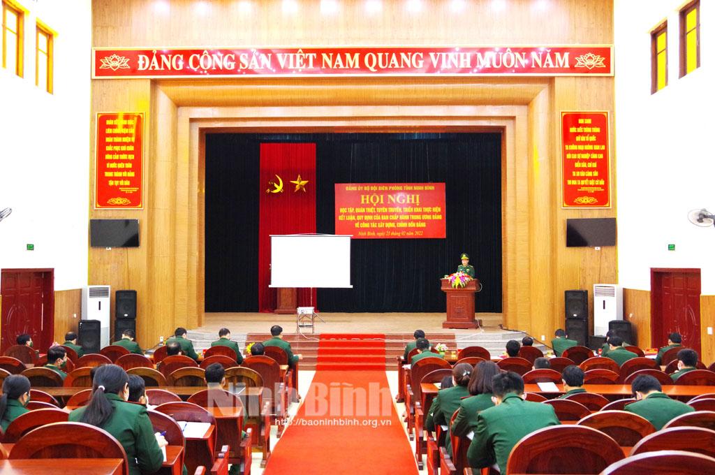 Đảng ủy Bộ đội Biên phòng tỉnh quán triệt, triển khai thực hiện Kết luận, Quy định của Trung ương về xây dựng, chỉnh đốn Đảng