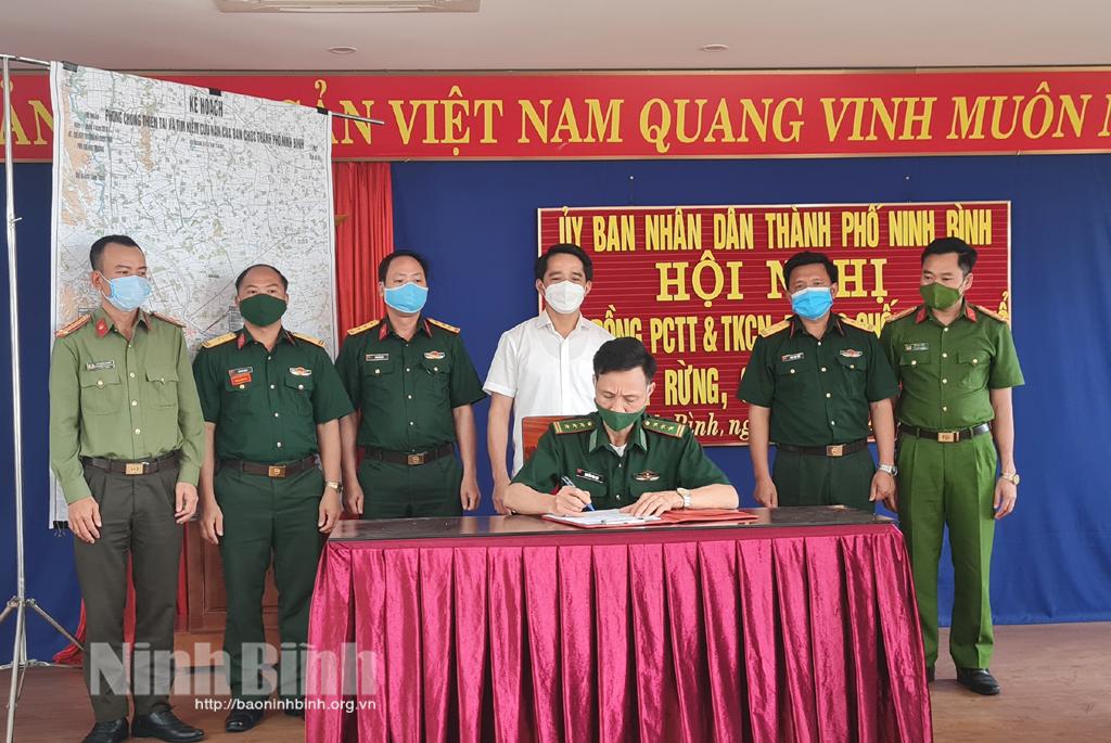 Thành phố Ninh Bình hiệp đồng PCTT&TKCN, phòng chống cháy nổ, cháy rừng, cứu sập