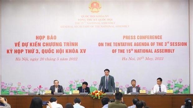 15th National Assembly's third session to open on May 23