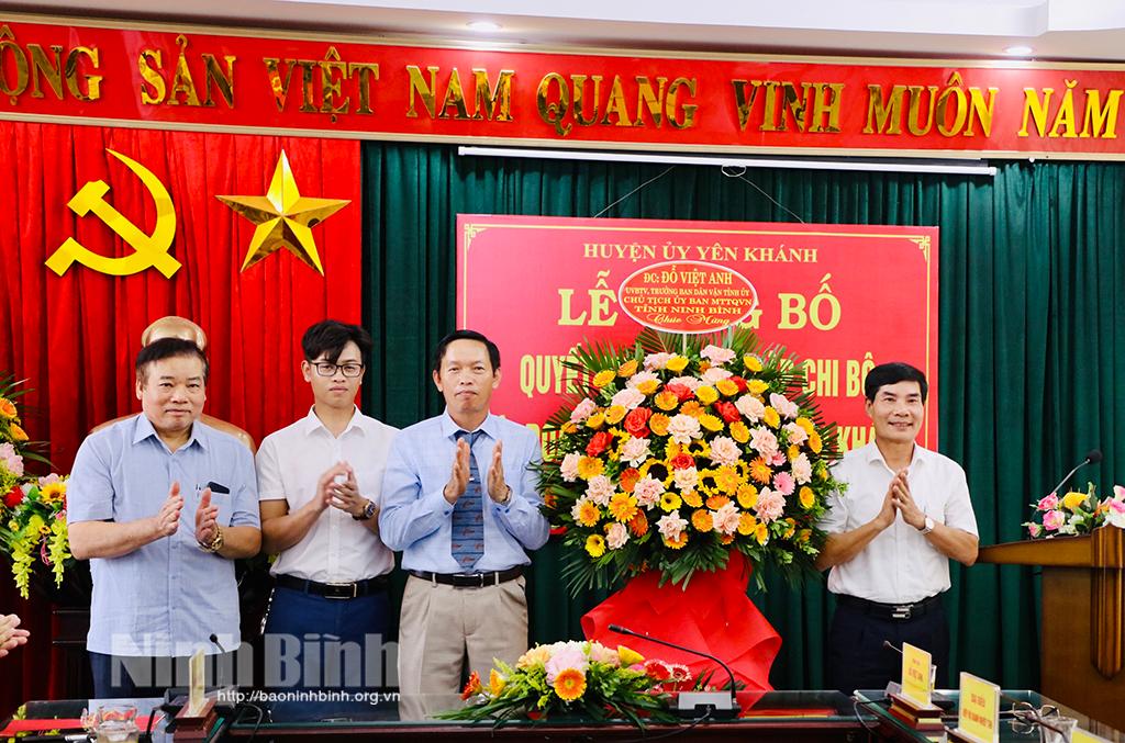 Công bố quyết định thành lập Chi bộ Hội Doanh nghiệp huyện Yên Khánh