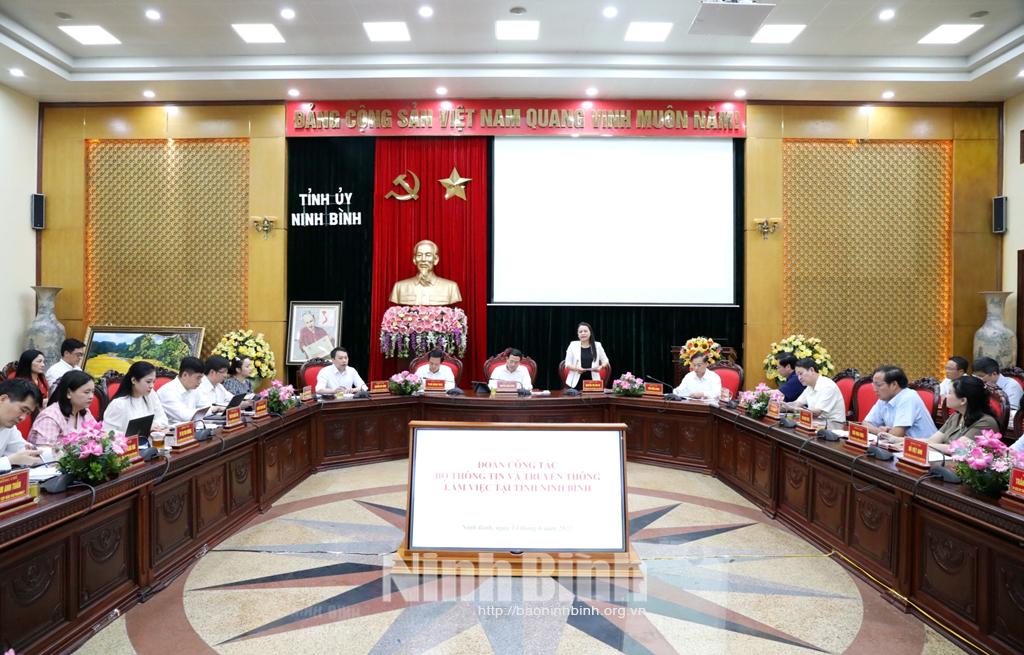 Minister of Information and Communications works with Ninh Binh's leaders