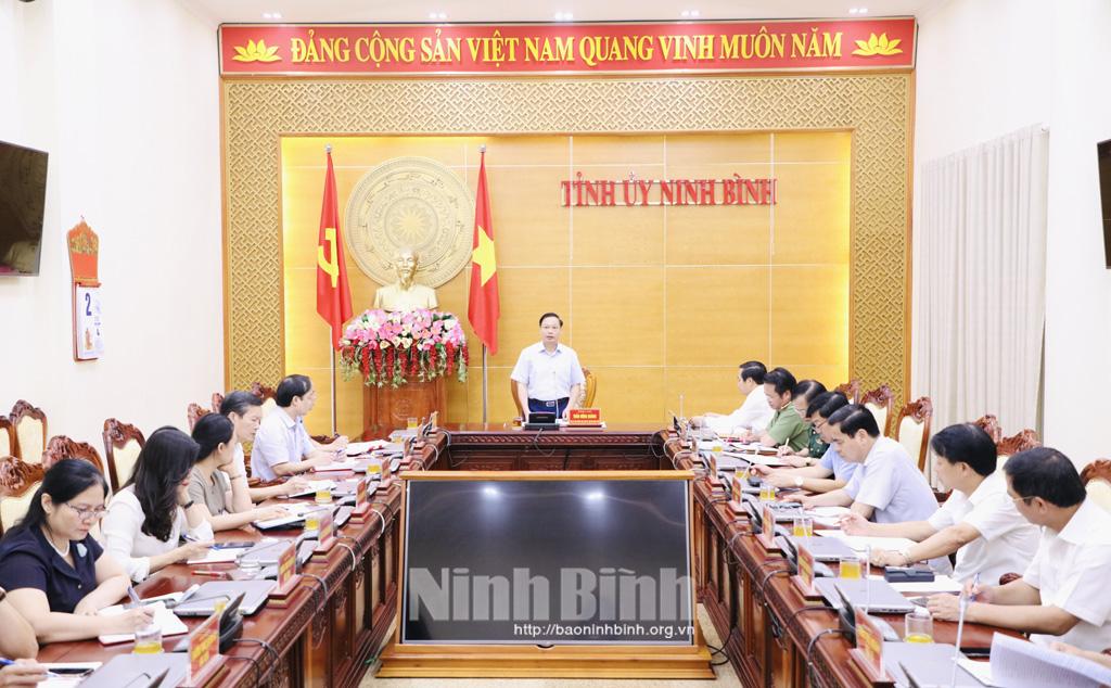 Thường trực Tỉnh ủy triển khai nhiệm vụ trọng tâm công tác tháng 6