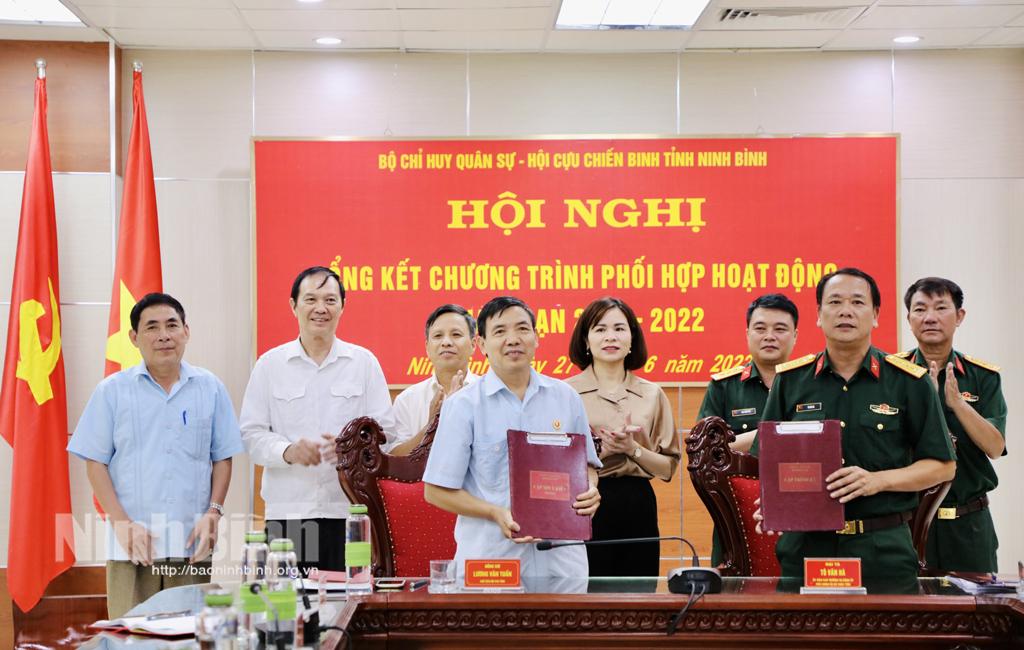 Bộ CHQS tỉnh và Hội CCB tỉnh tổng kết thực hiện chương trình phối hợp hoạt động giai đoạn 2017-2022