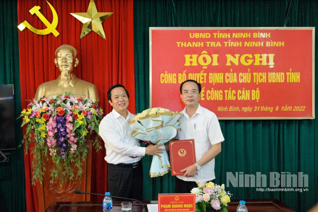 Công bố Quyết định bổ nhiệm Chánh Thanh tra tỉnh