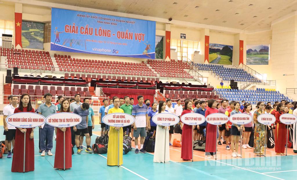 Khai mạc Giải cầu lông, quần vợt Đảng bộ khối Cơ quan và Doanh nghiệp tỉnh năm 2022