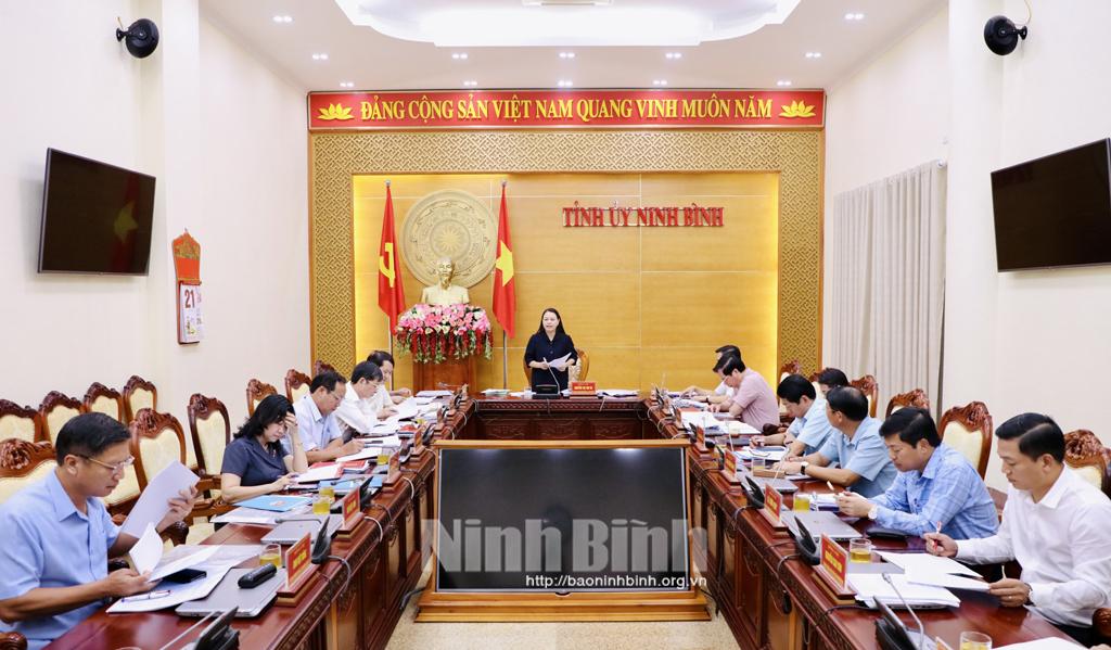 Ban Thường vụ Tỉnh ủy cho ý kiến vào các nội dung quan trọng