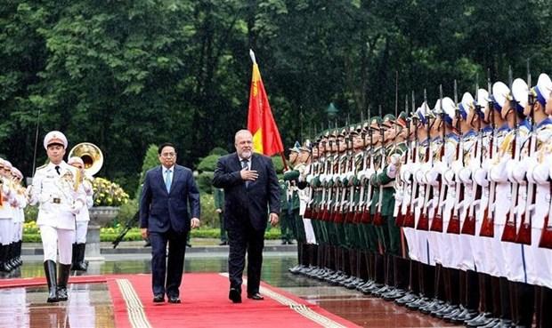 Thủ tướng chủ trì lễ đón Thủ tướng Cuba thăm hữu nghị chính thức Việt Nam