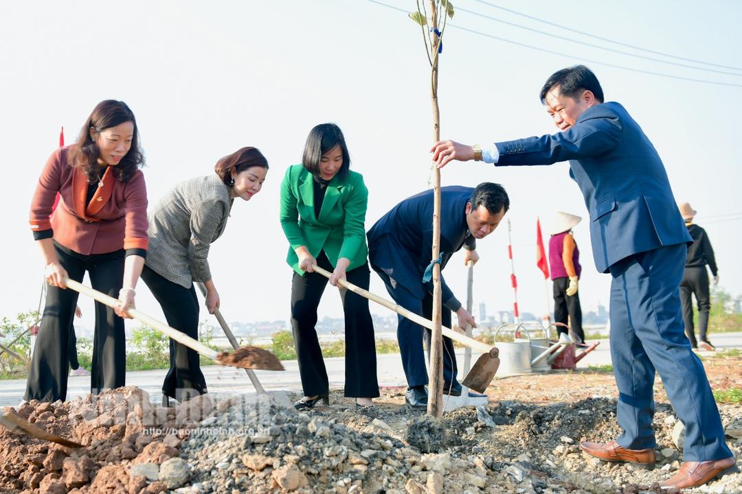Hội LHPN tỉnh ra quân trồng "Đường cây phụ nữ làm đẹp cảnh quan"