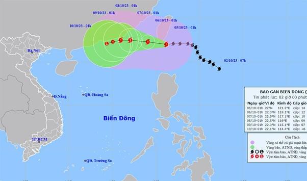 Bão Koinu chưa giảm cường độ, đang tiến nhanh vào Biển Đông
