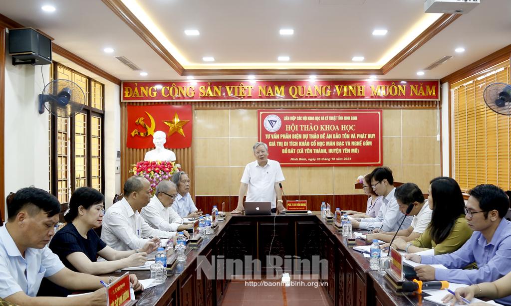 Hội thảo khoa học xây dựng Đề án "Bảo tồn và phát huy giá trị di tích khảo cổ học Mán Bạc và nghề gốm Bồ Bát"