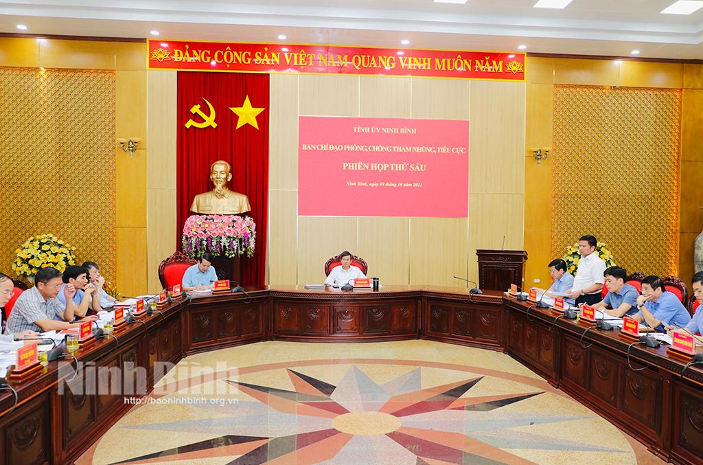 Ban Chỉ đạo phòng, chống tham nhũng, tiêu cực tỉnh họp phiên thứ sáu