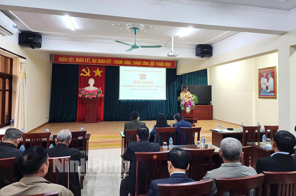 Ủy ban Đoàn kết Công giáo tỉnh tổ chức hội nghị tuyên truyền, phổ biến pháp luật