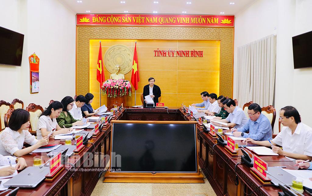 Thường trực Tỉnh ủy giao ban công tác tháng 10
