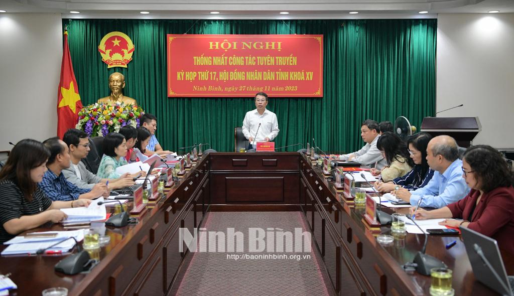 Thống nhất công tác tuyên truyền kỳ họp thứ 17, HĐND tỉnh khóa XV