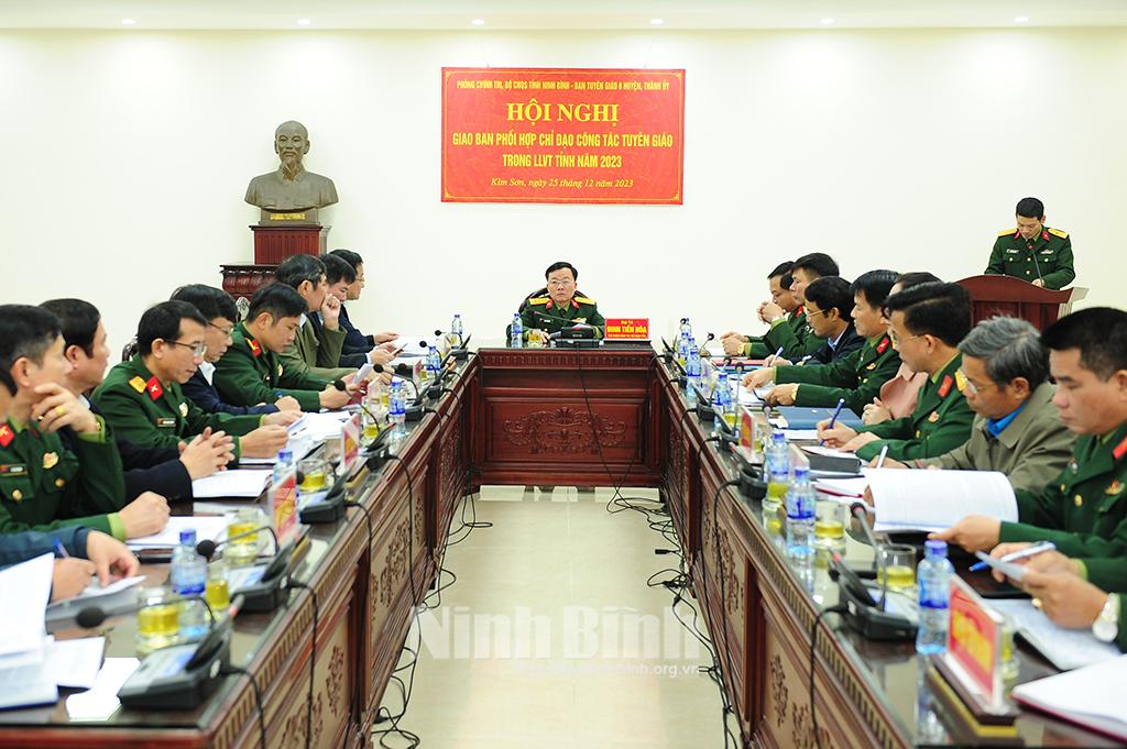 Giao ban phối hợp chỉ đạo công tác Tuyên giáo trong lực lượng vũ trang địa phương