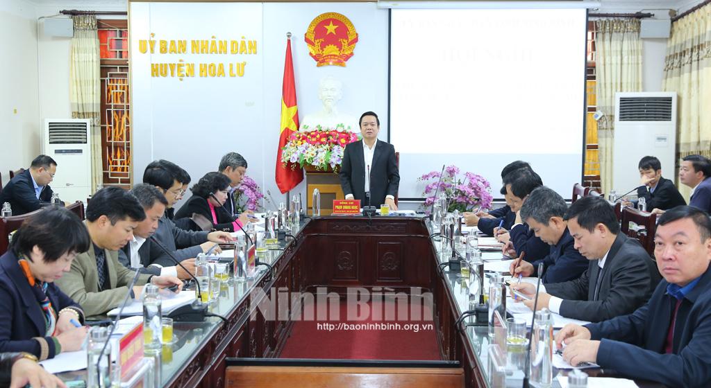 UBND tỉnh làm việc với huyện Hoa Lư về công tác xây dựng huyện NTM nâng cao