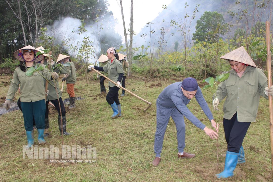 HTX Sinh Dược tổ chức trồng hàng trăm cây Bồ đề nhân dịp Xuân Quý Mão