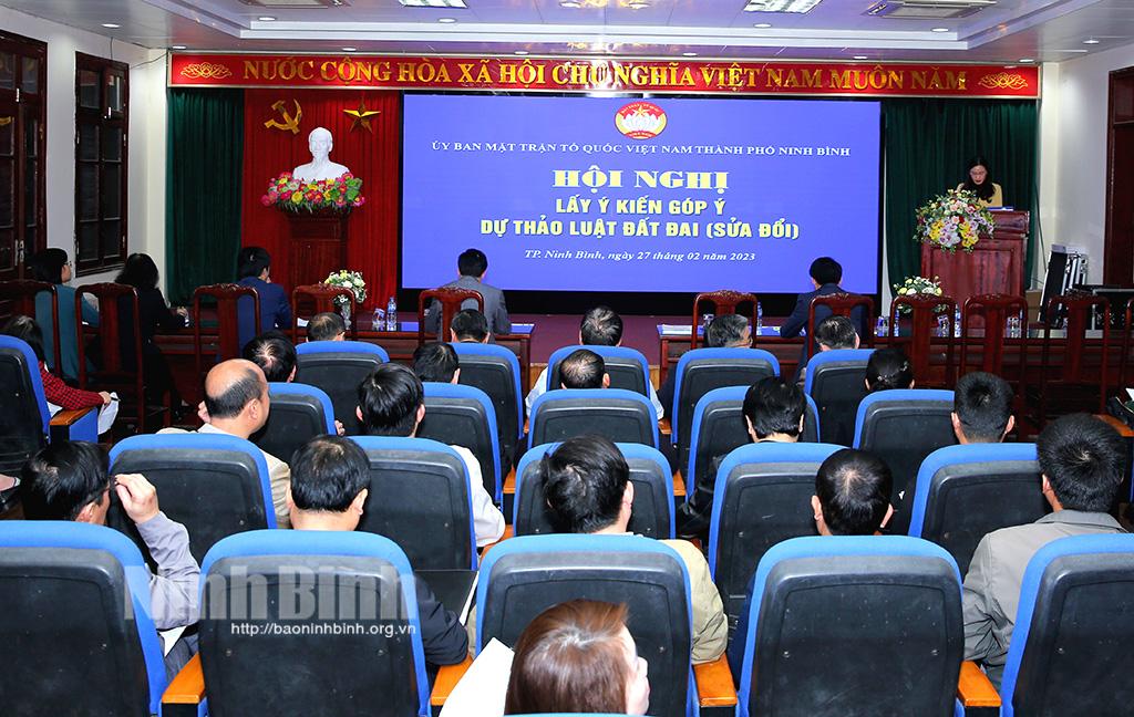 Huy động trí tuệ, tâm huyết của Nhân dân hoàn thiện Dự thảo Luật Đất đai (sửa đổi)