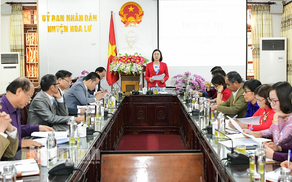 Hoa Lư tổ chức hội nghị lấy ý kiến góp ý dự thảo Luật Đất đai (sửa đổi)