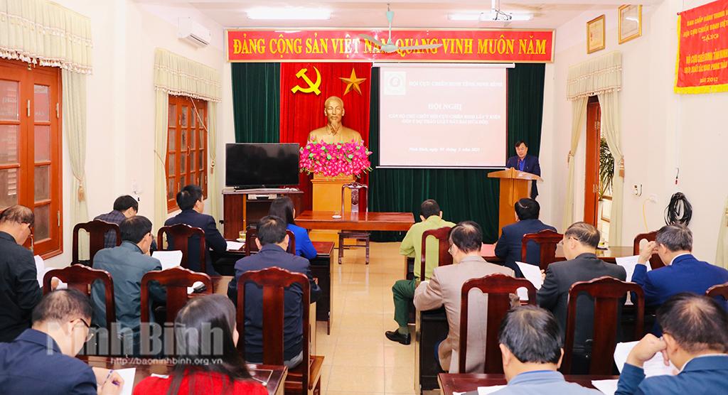 Hội CCB tỉnh tổ chức lấy ý kiến vào dự thảo Luật Đất đai (sửa đổi)