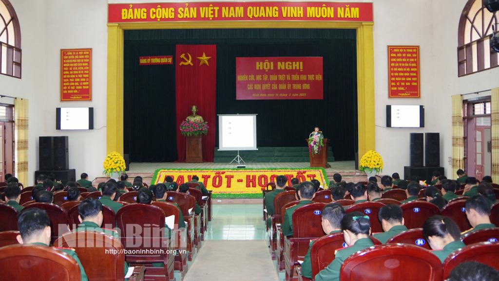 Trường Quân sự Quân đoàn 1 học tập, quán triệt, triển khai các nghị quyết của Quân ủy Trung ương
