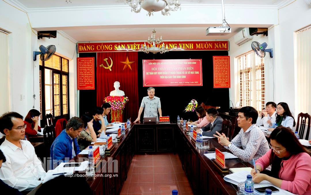 Hội thảo tư vấn phản biện dự thảo Quy định quản lý nghĩa trang và cơ sở hỏa táng trên địa bàn tỉnh