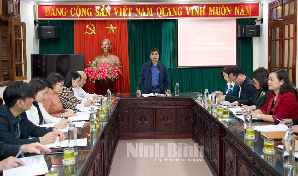 Ban Dân vận Tỉnh ủy triển khai nhiệm vụ quý II