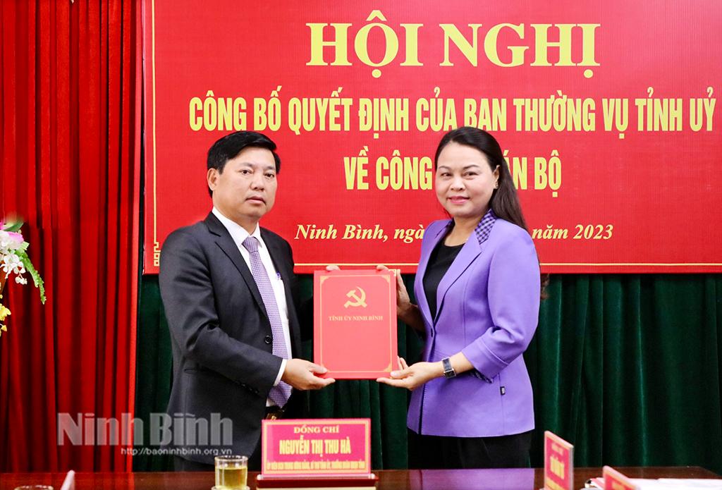 Công bố Quyết định của Ban Thường vụ Tỉnh ủy về công tác cán bộ