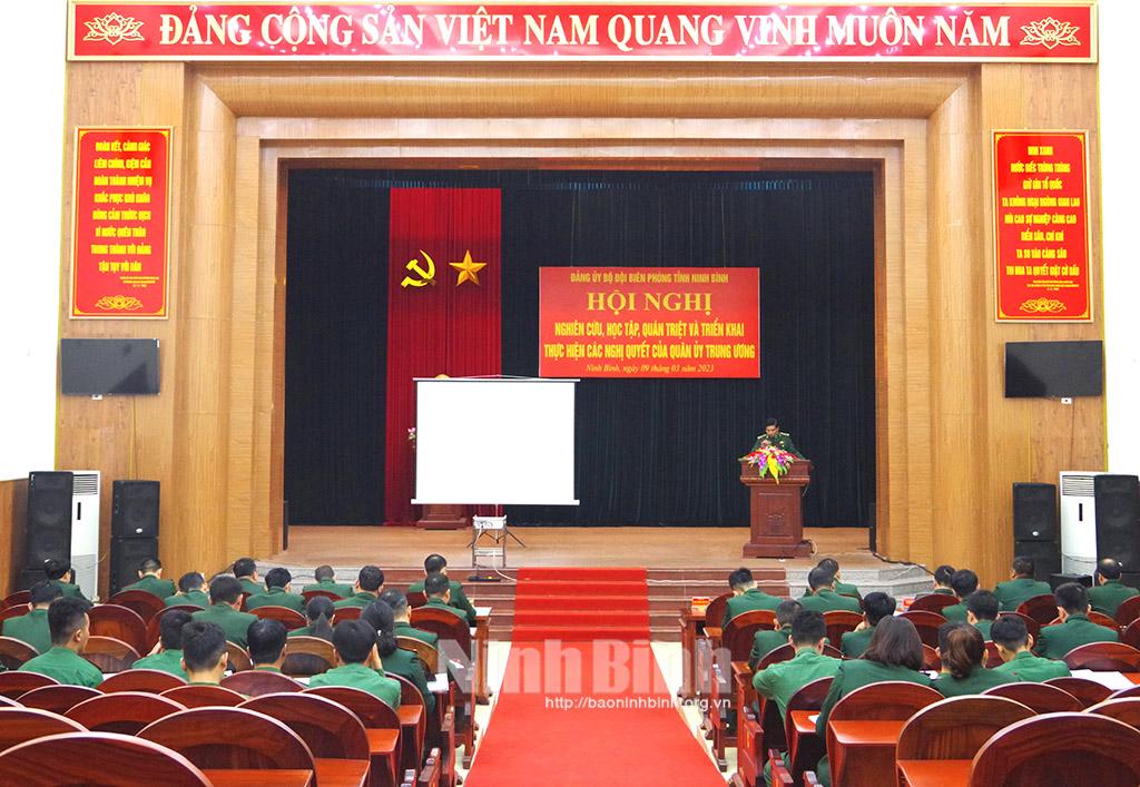 Đảng ủy Bộ đội Biên phòng tỉnh học tập, quán triệt các nghị quyết của Quân ủy Trung ương