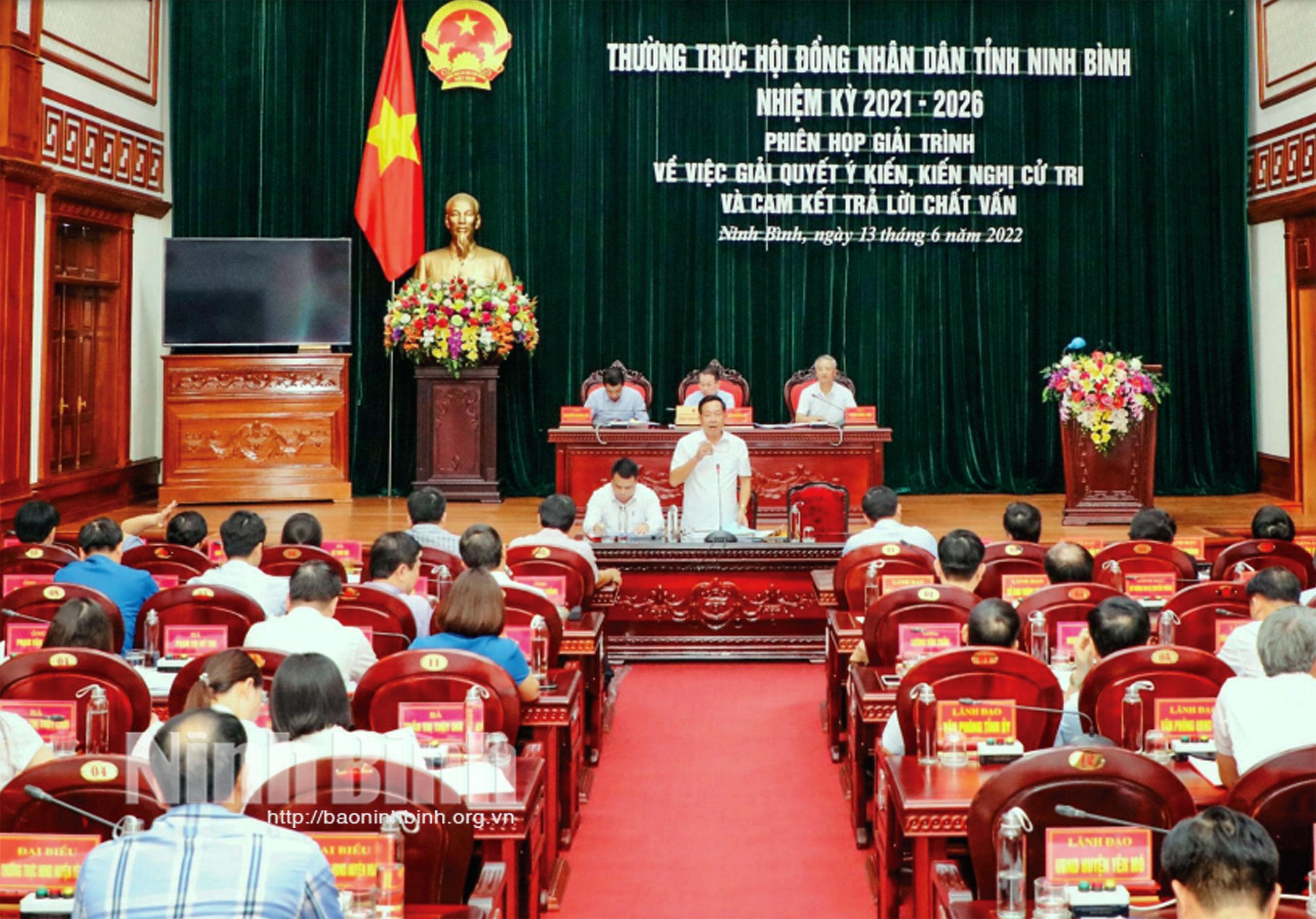 Nâng cao chất lượng, hiệu quả các phiên giải trình của Thường trực HĐND tỉnh