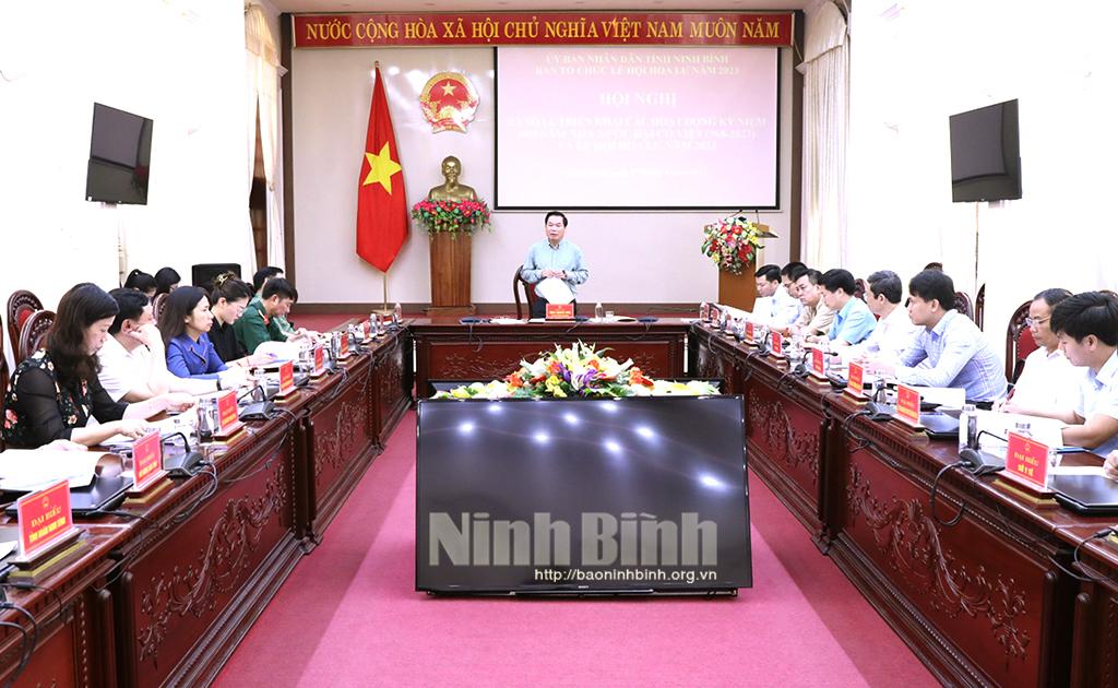 Hội nghị rà soát, triển khai các hoạt động kỷ niệm 1055 năm Nhà nước Đại Cồ Việt và Lễ hội Hoa Lư năm 2023