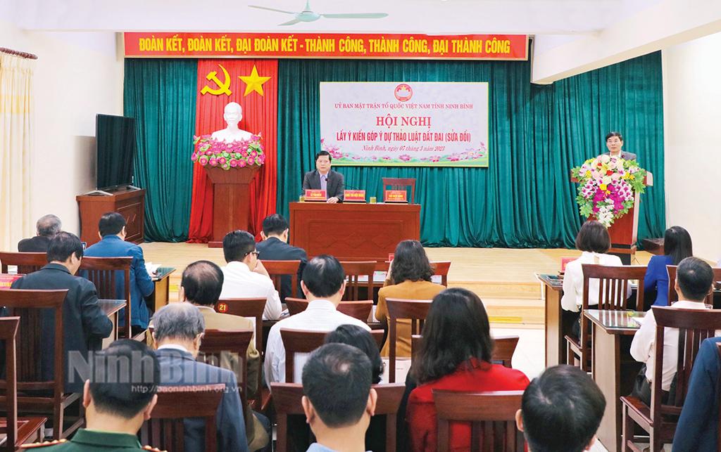Việc lấy ý kiến nhân dân vào Dự thảo Luật Đất đai (sửa đổi) ở Ninh Bình: Đảm bảo nghiêm túc, chất lượng và đúng tiến độ