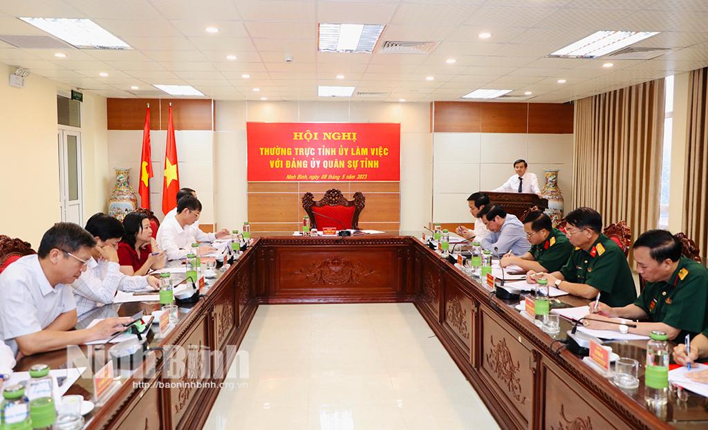 Thường trực Tỉnh ủy làm việc với Đảng ủy Quân sự tỉnh