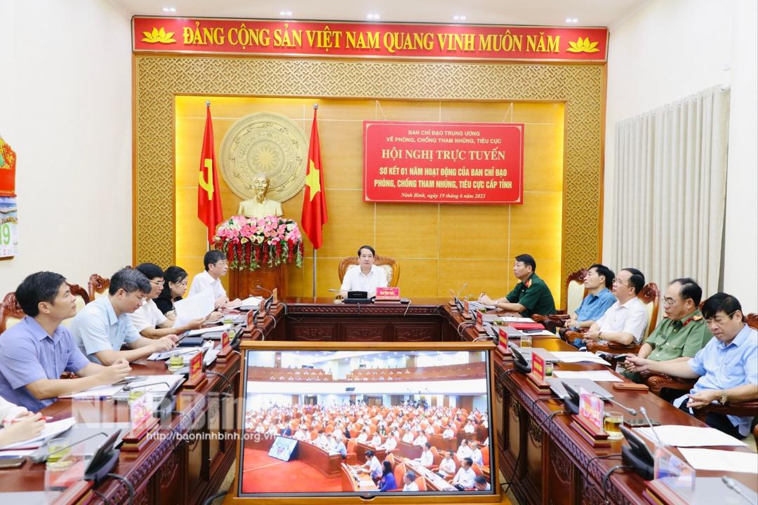 Hội nghị trực tuyến sơ kết 1 năm hoạt động của Ban Chỉ đạo phòng, chống tham nhũng, tiêu cực cấp tỉnh