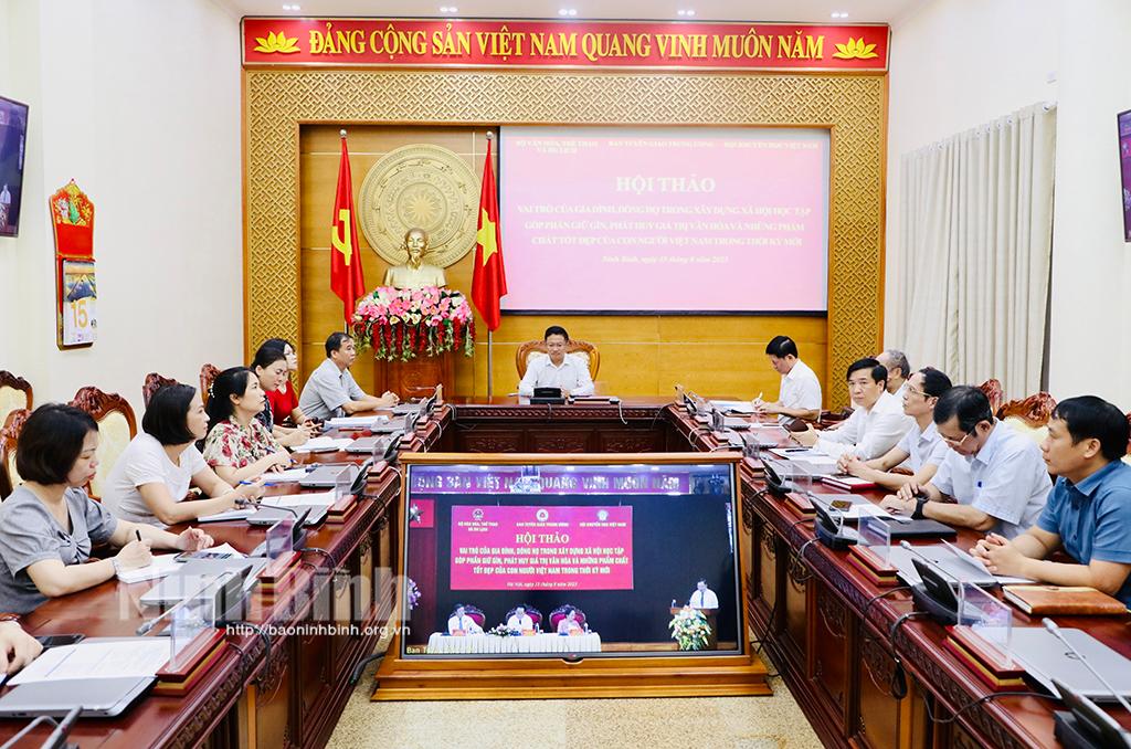 Hội thảo "Vai trò của gia đình, dòng họ trong xây dựng xã hội học tập, góp phần gìn giữ, phát huy giá trị văn hóa và những phẩm chất tốt đẹp của con người Việt Nam trong thời kỳ mới"