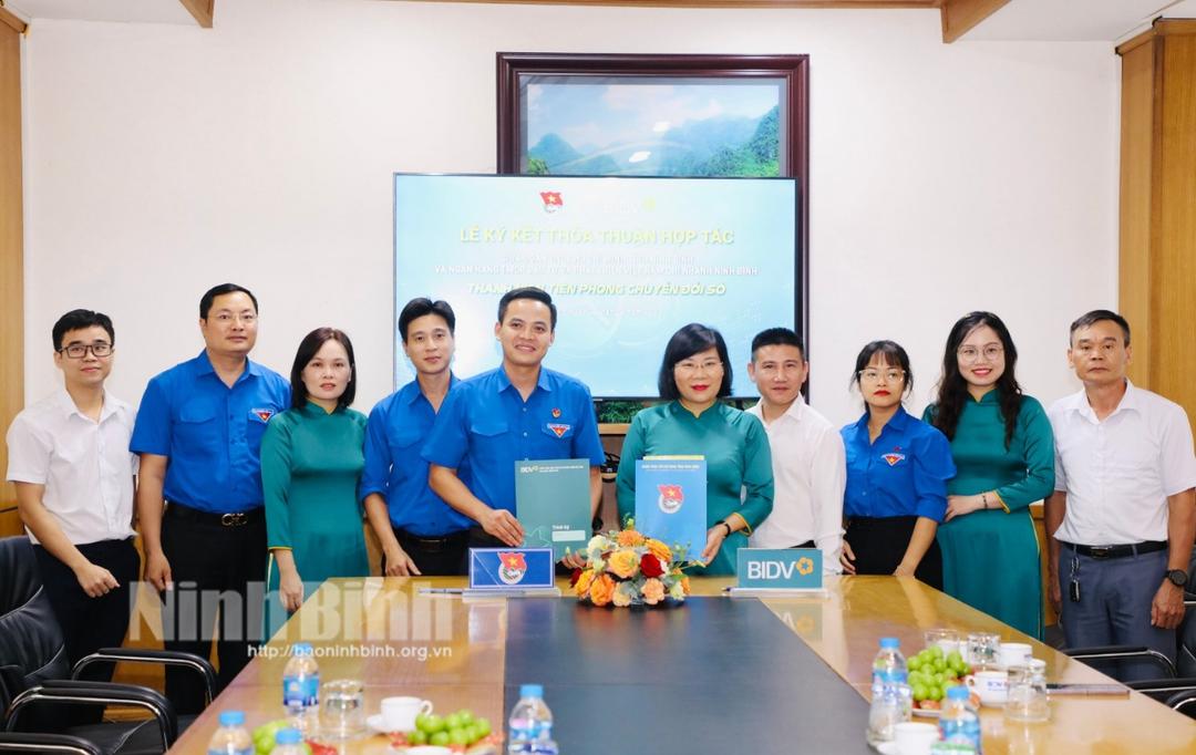 Ký kết thỏa thuận hợp tác giữa Tỉnh đoàn và Ngân hàng BIDV Ninh Bình