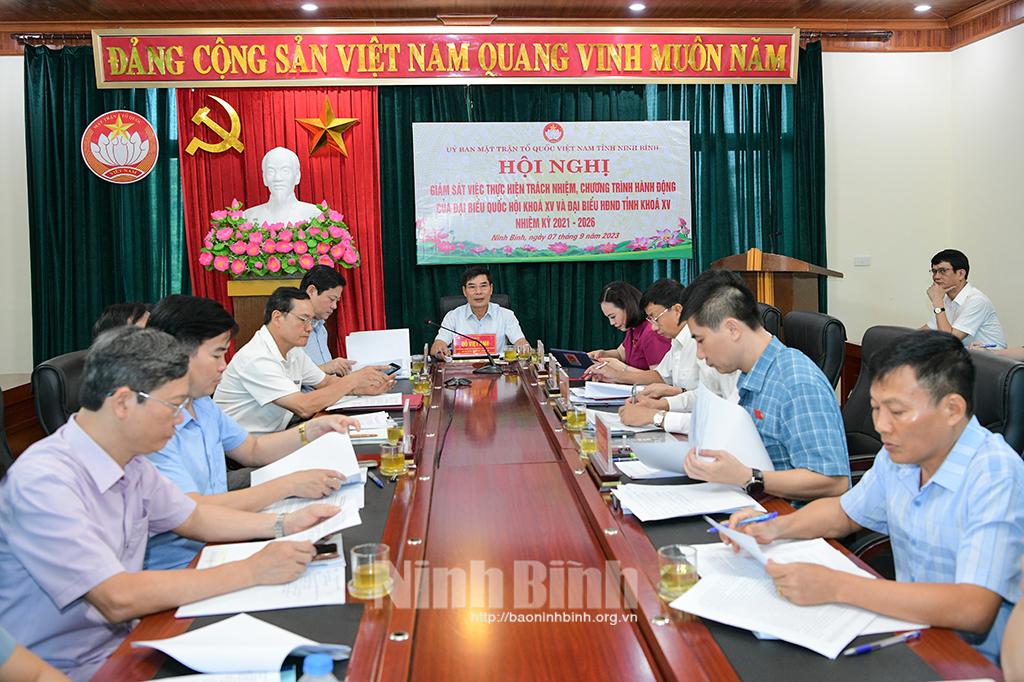 Giám sát việc thực hiện trách nhiệm, chương trình hành động của đại biểu Quốc hội khóa XV và đại biểu HĐND tỉnh khóa XV