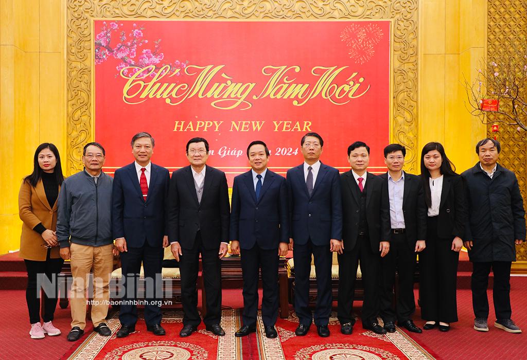 Nguyên Chủ tịch nước Trương Tấn Sang thăm, chúc Tết Đảng bộ, chính quyền và Nhân dân tỉnh Ninh Bình