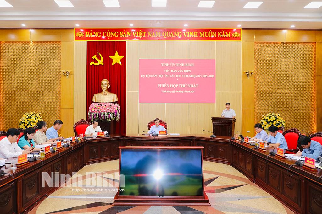 Tiểu ban Văn kiện Đại hội Đảng bộ tỉnh lần thứ XXIII, nhiệm kỳ 2025-2030 họp phiên thứ nhất